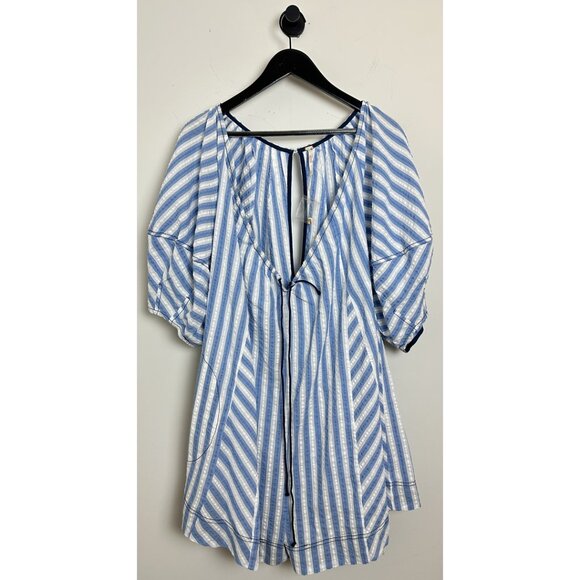 FREE PEOPLE Bop Around Stripe Romper in Oxford Combo Size Large - Picture 5 of 15